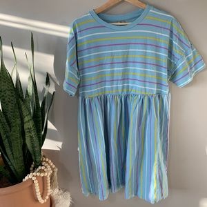 ASOS Striped T-Shirt Babydoll Dress Sz 12